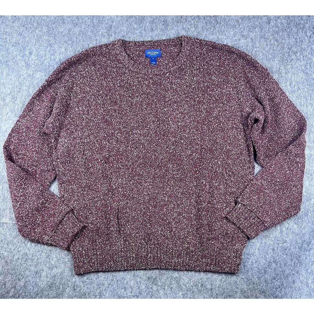 Arizona Jean Company Men's Knit Sweater Marled Extra Soft Maroon Red Size XL